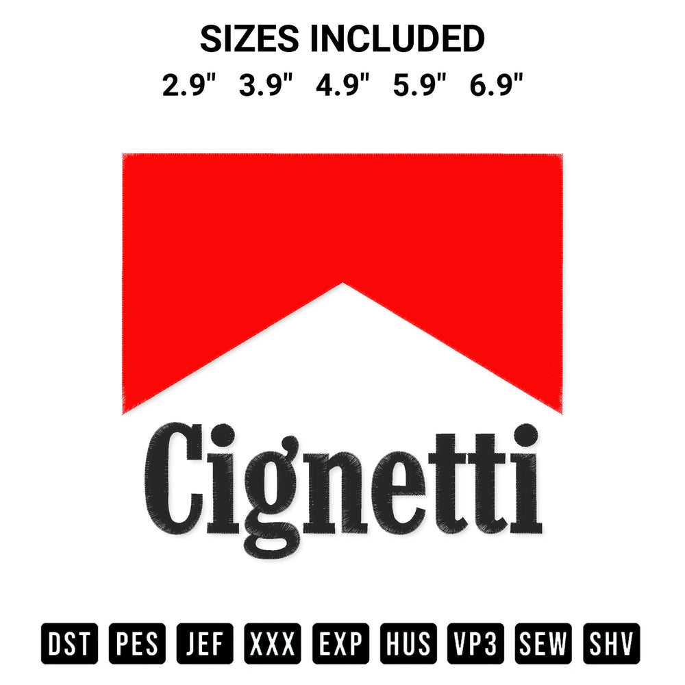 Looking for the perfect pattern? Download the Indiana Cignetti Marlboro Embroidery Design embroidery design today at Designspacks.com. Crisp, clean stitching guaranteed. Available sizes: 2.9", 3.9", 4.9", 5.9", 6.9".
