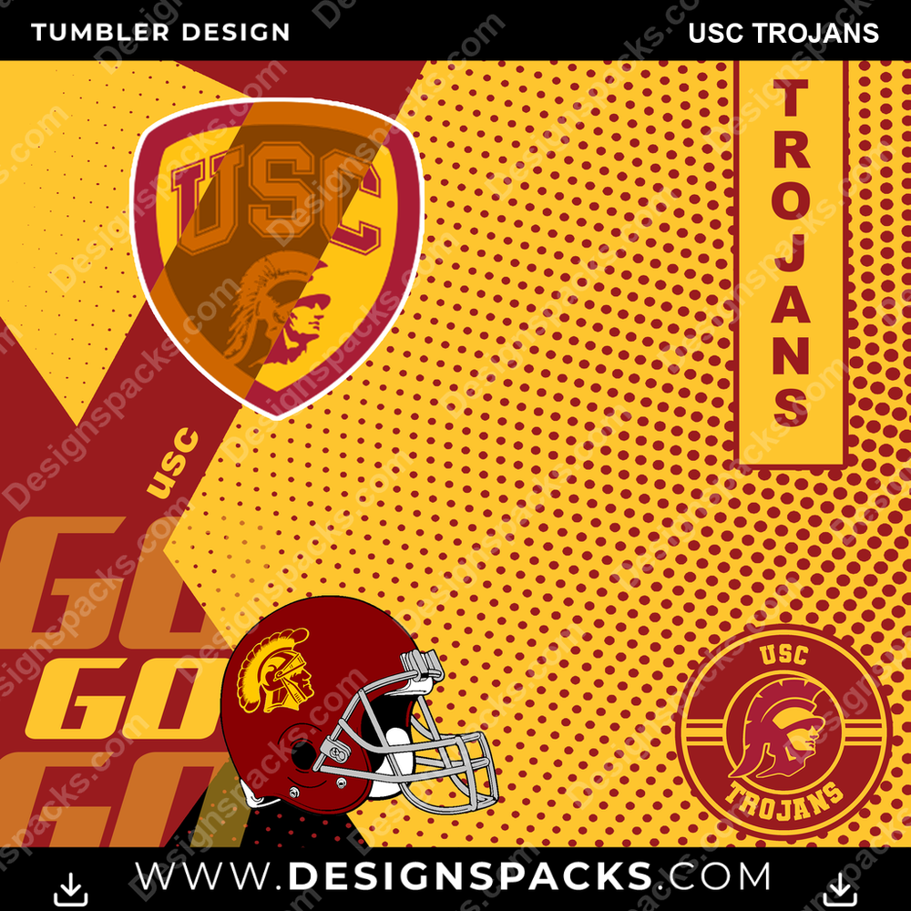 College Sport GO USC Trojans Tumbler Digital Wrap Design