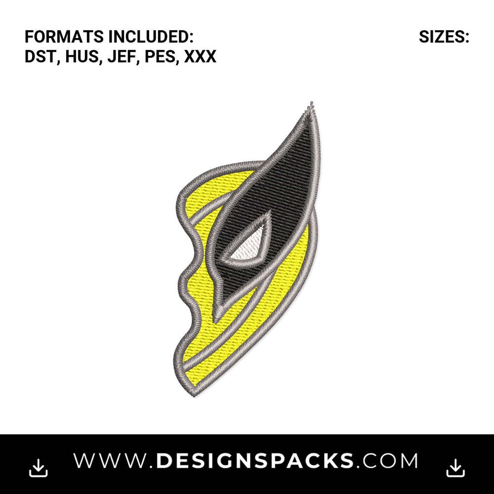 Wolverine Half Mask Cowl Embroidery Design - Instant digital download pattern at Designspacks.com