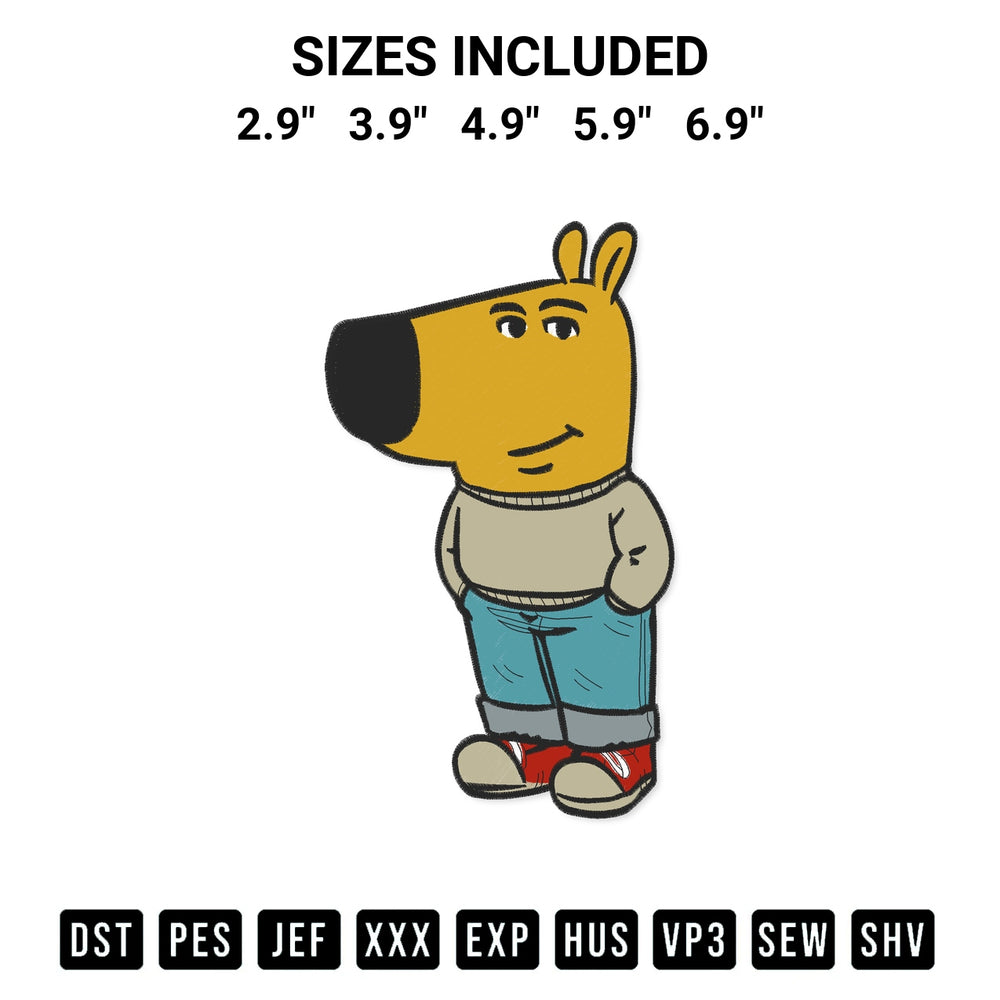 Stitch like a pro with the Chill Guy Embroidery Design embroidery pattern from Designspacks.com. High-quality digital machine embroidery file. Available sizes: 2.9", 3.9", 4.9", 5.9", 6.9".