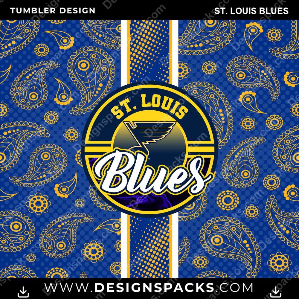Hockey Handkerchief St. Louis Blues Tumbler Digital Wrap Design