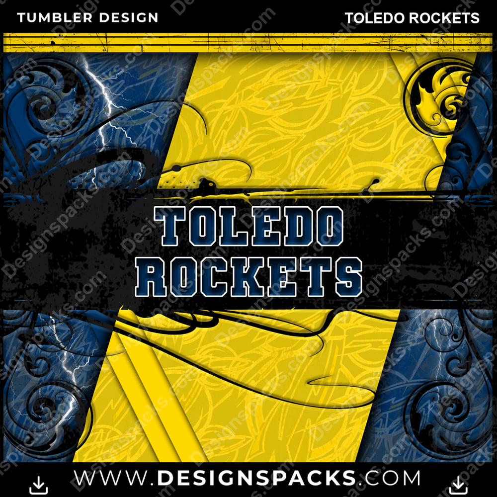 College Sport Elegant Toledo Rockets Tumbler Digital Wrap Design