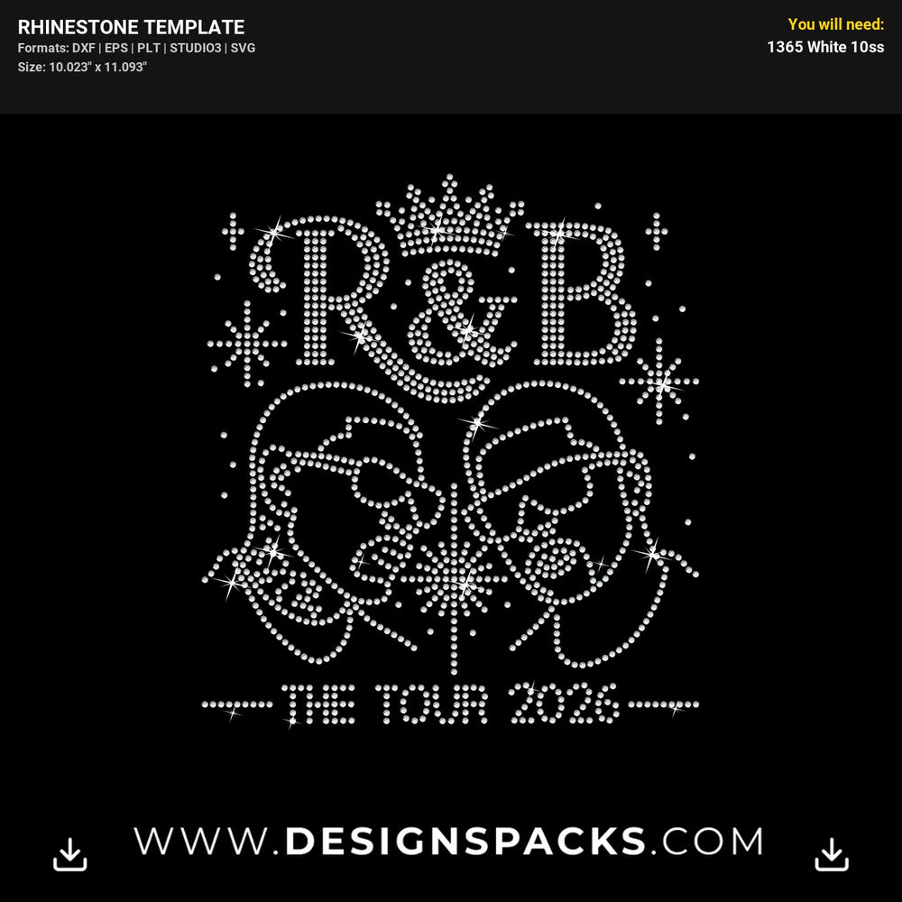 R B Tour Rhinestone Digital Template
