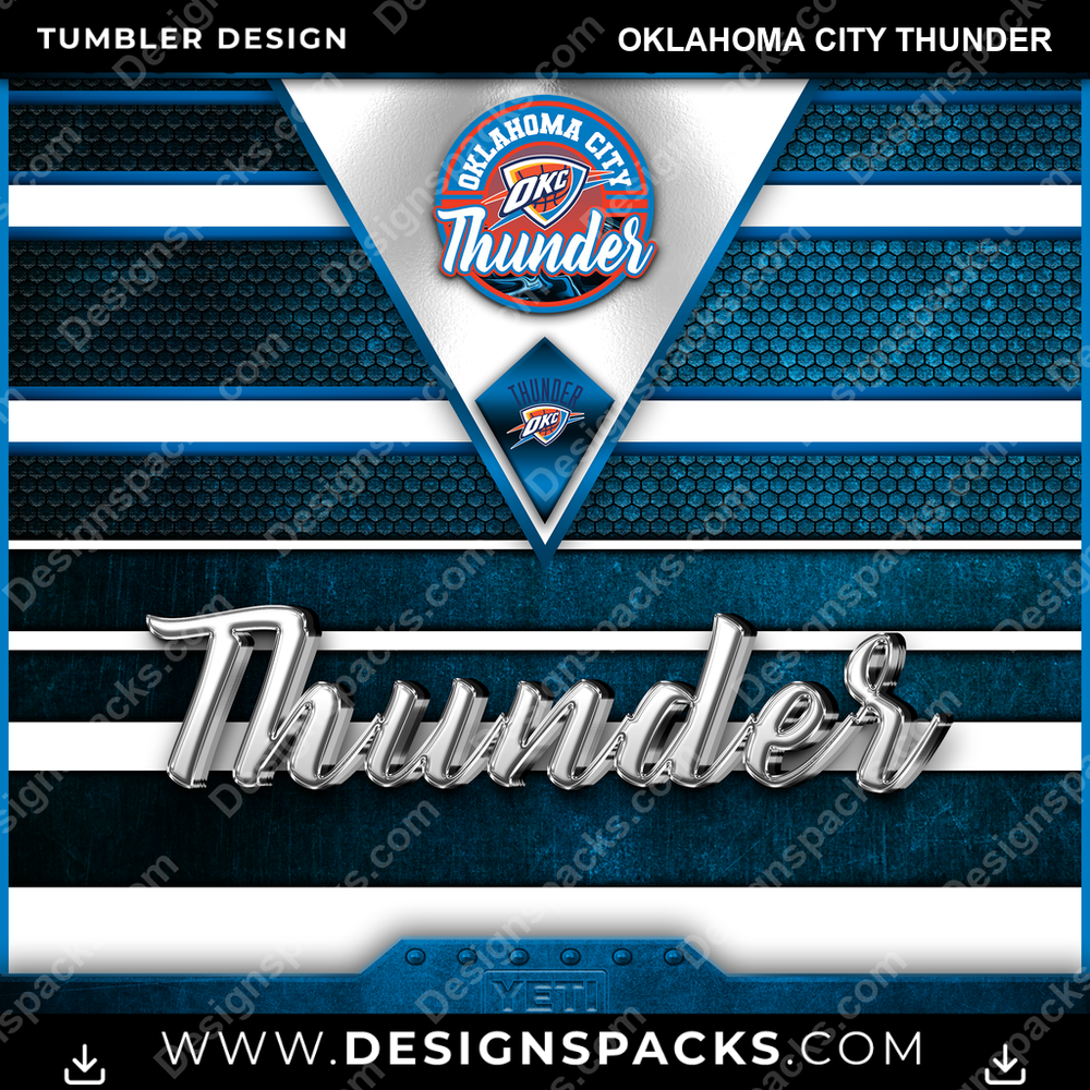 Basketball YETI Oklahoma City Thunder Tumbler Digital Wrap Design