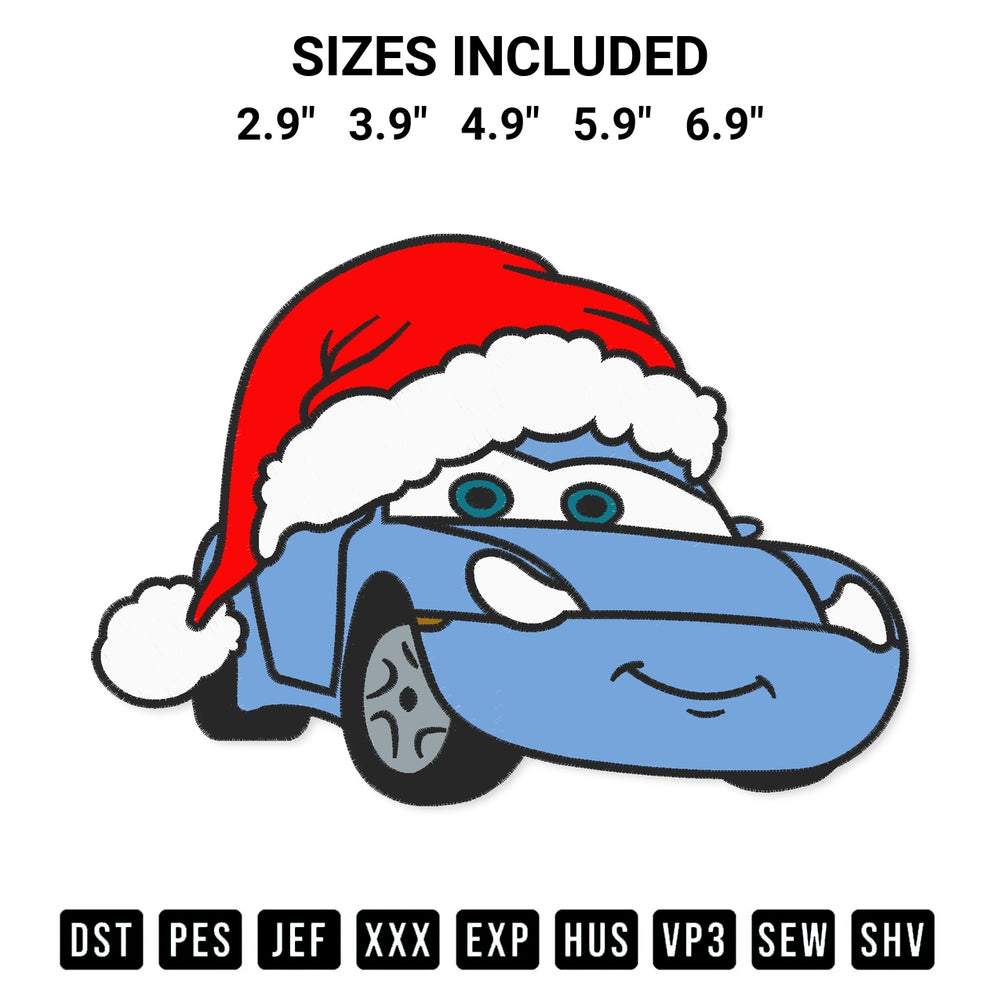 Discover the perfect addition to your crafting collection: Sally Cars Christmas Embroidery Design embroidery file. Instantly available at Designspacks.com. Available sizes: 2.9", 3.9", 4.9", 5.9", 6.9".