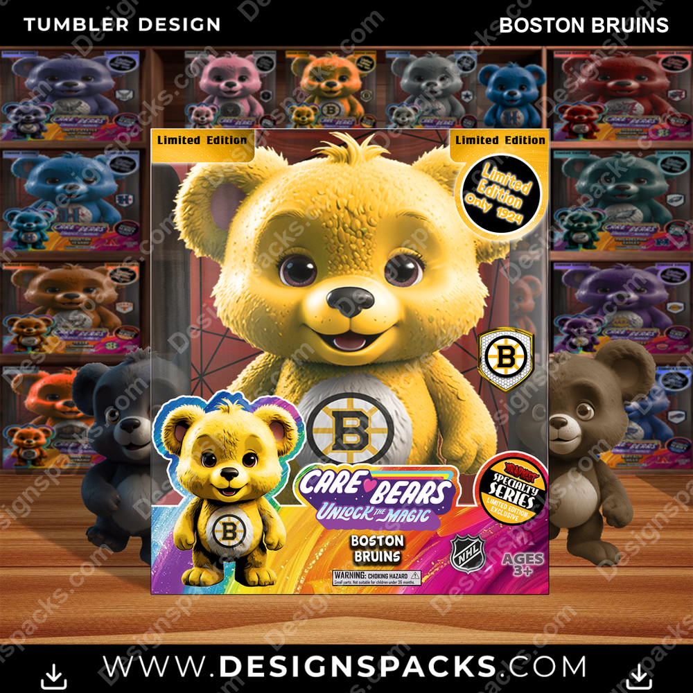 Hockey Care Bear Box Boston Bruins Tumbler Digital Wrap Design
