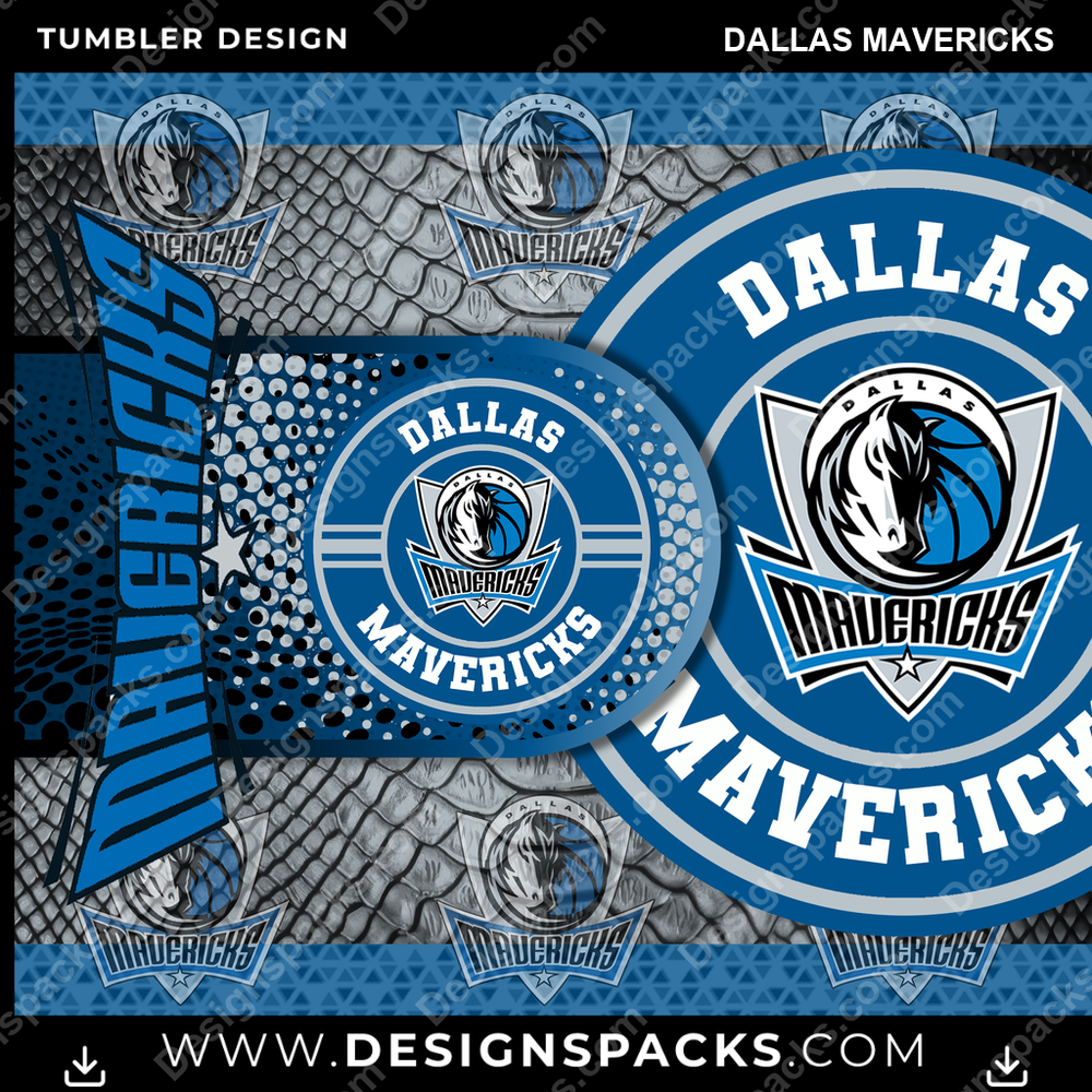 Basketball Hyper Dallas Mavericks Tumbler Digital Wrap Design