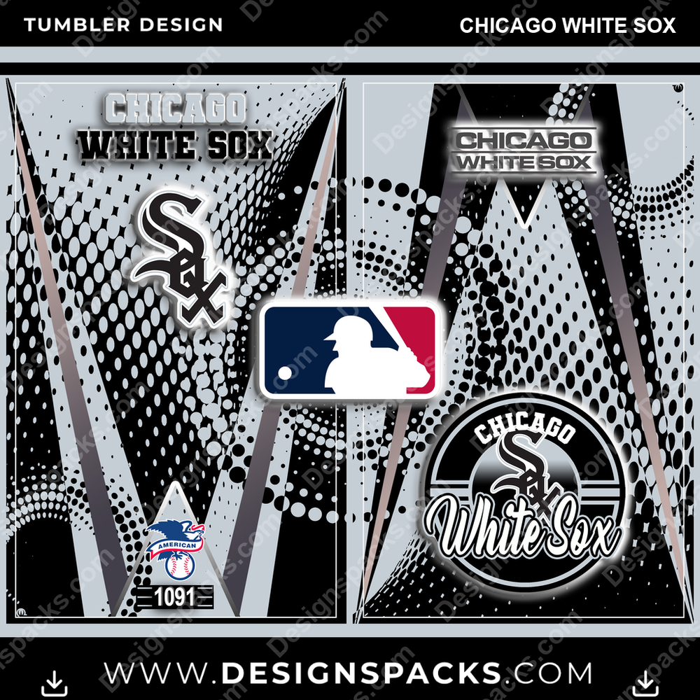 Baseball Team Logo Chicago White Sox Tumbler Digital Wrap Design