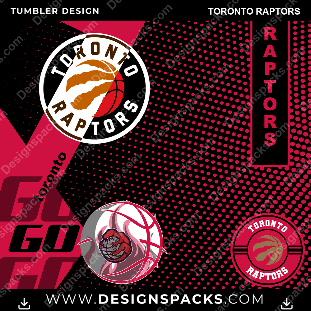 Basketball GO Toronto Raptors Tumbler Digital Wrap Design