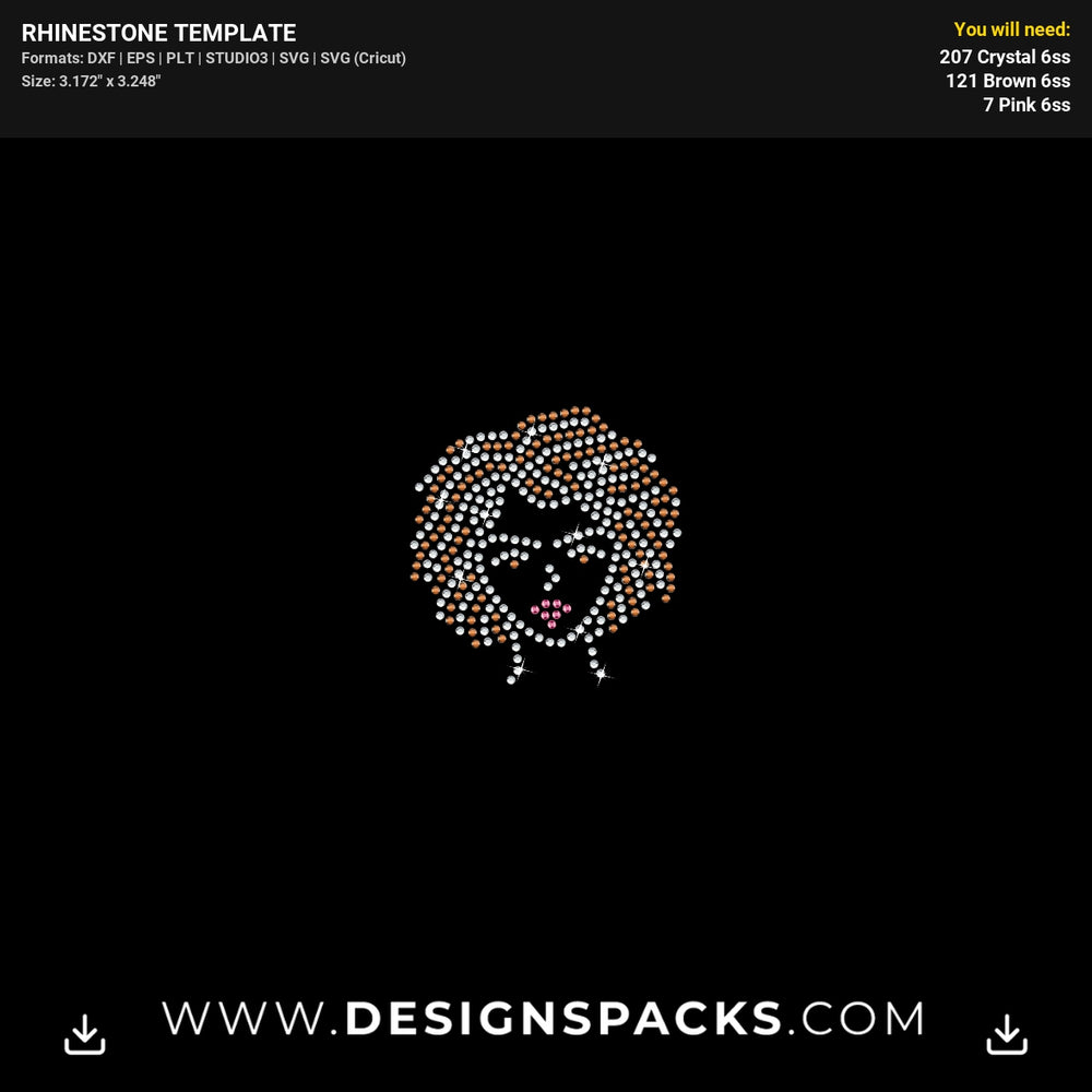 Woman Beauty Face Mask Fashion Rhinestone Digital Template