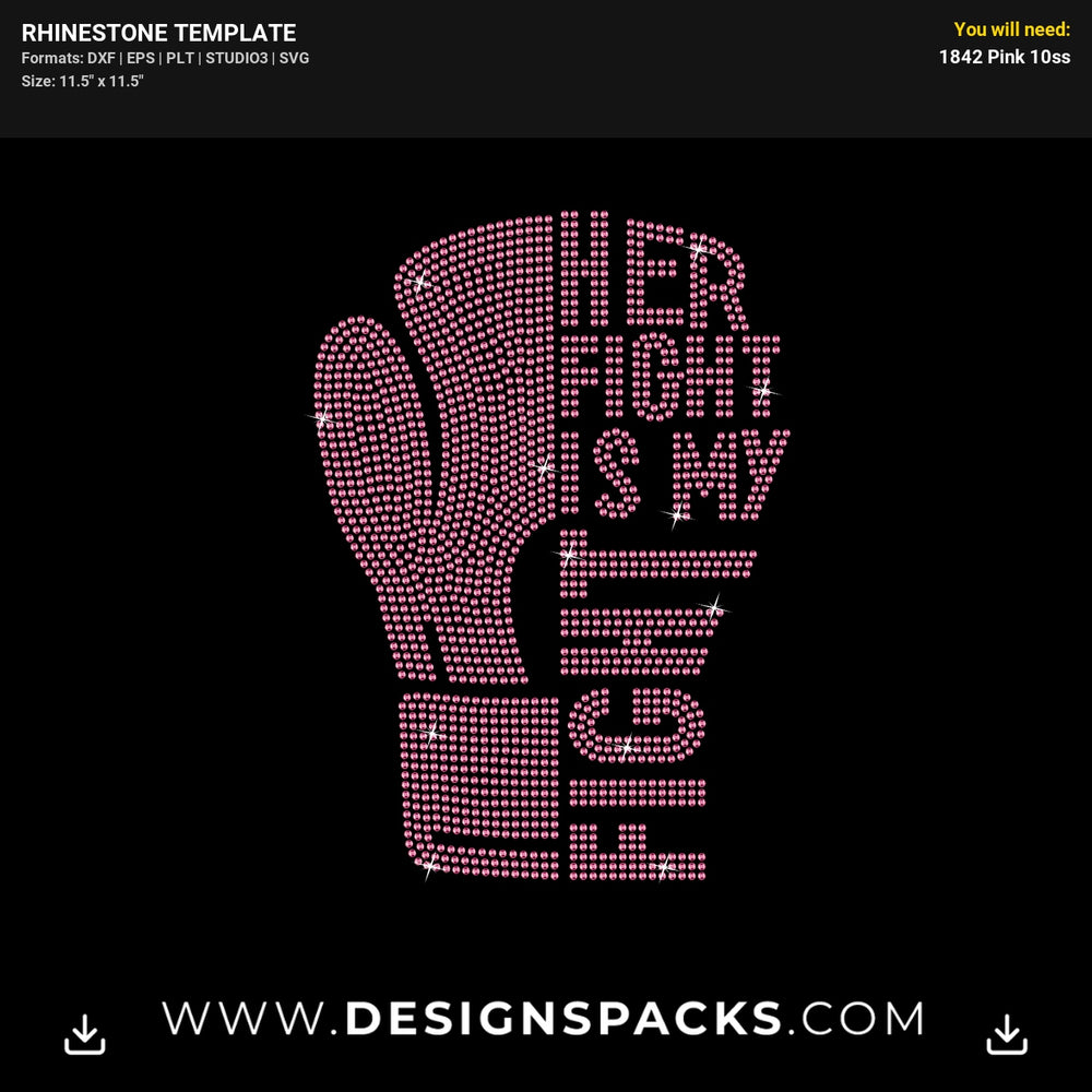 Fight Boxing Gloves Rhinestone Digital Template
