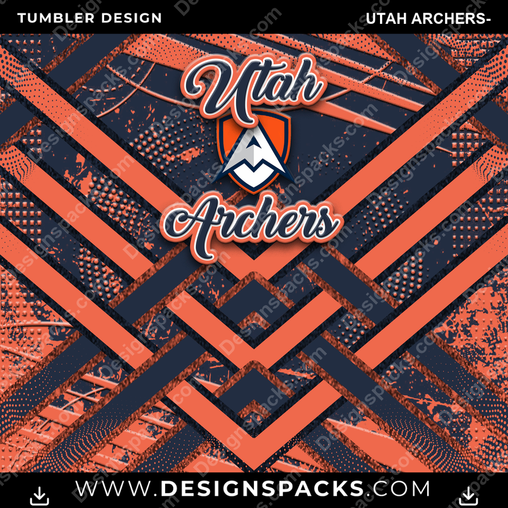 Lacrosse Glitter Stripe Utah Archers- Tumbler Digital Wrap Design