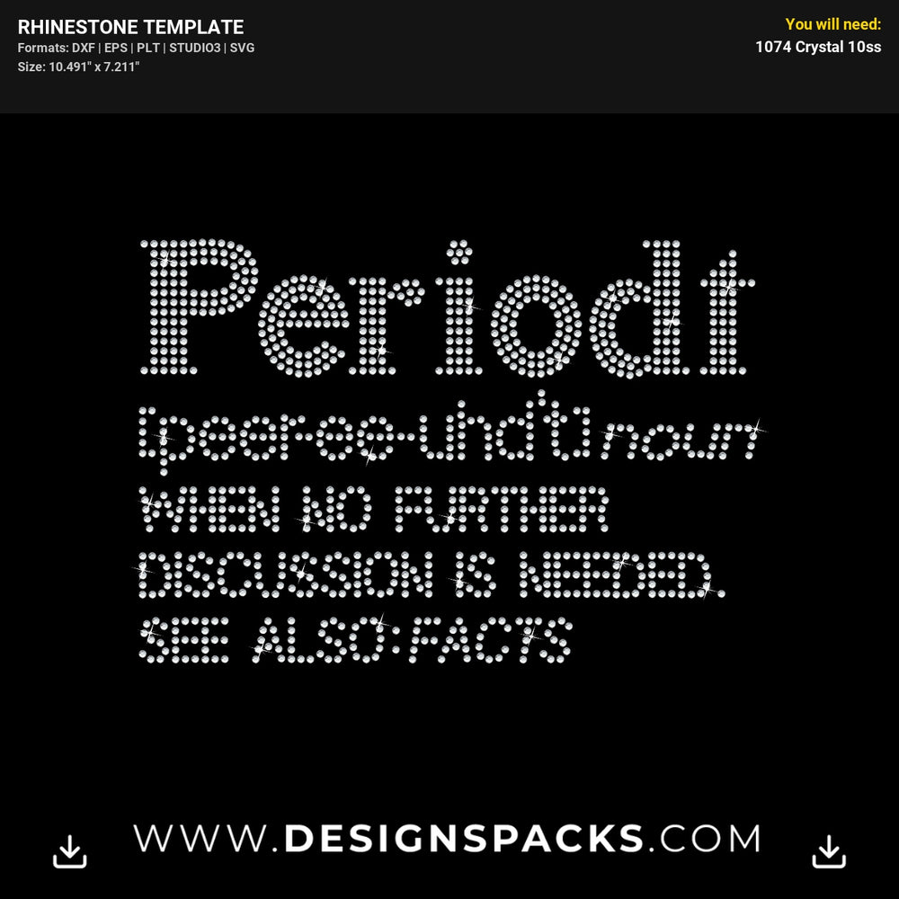 Periodt Definition Rhinestone Digital Template