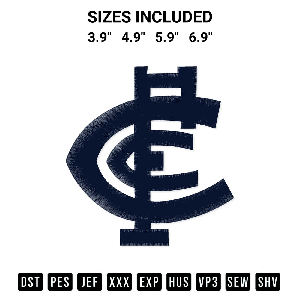 Transform your fabrics with the Afl Carlton Blues Logo Embroidery Design embroidery design. Instant access to premium digitized patterns at Designspacks.com. Available sizes: 3.9", 4.9", 5.9", 6.9".