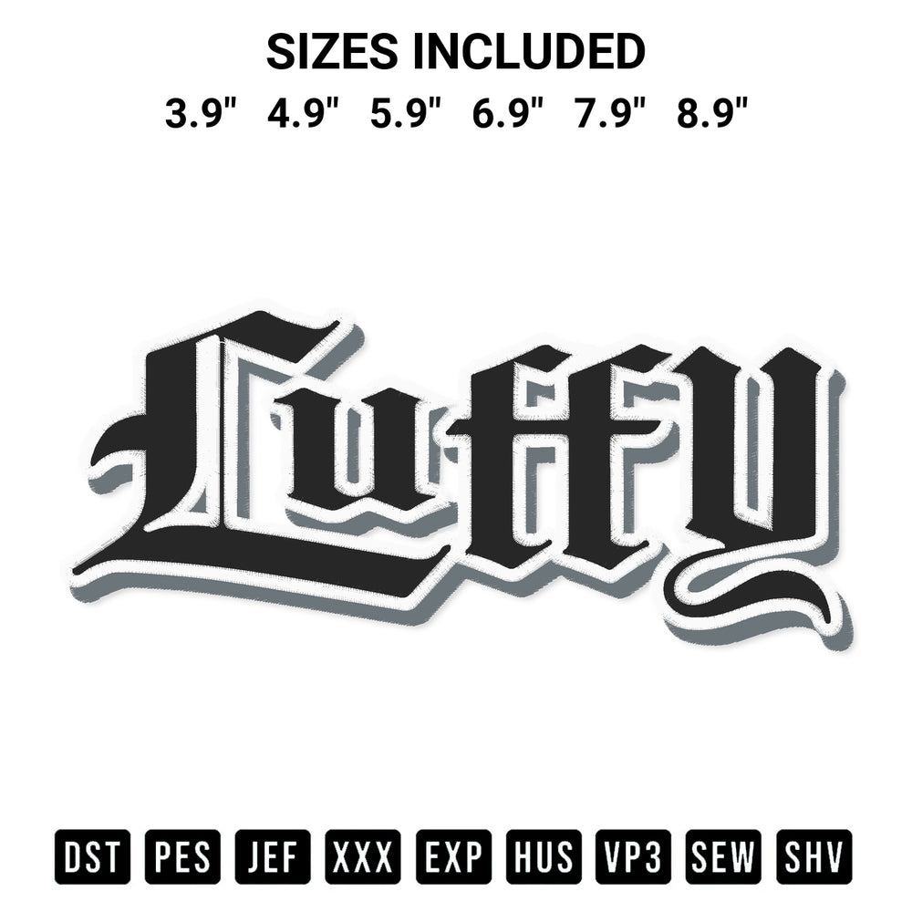 Elevate your next project with our Name Luffy Text Embroidery Design embroidery file. Shop high-quality digital patterns instantly at Designspacks.com. Available sizes: 3.9", 4.9", 5.9", 6.9", 7.9", 8.9".