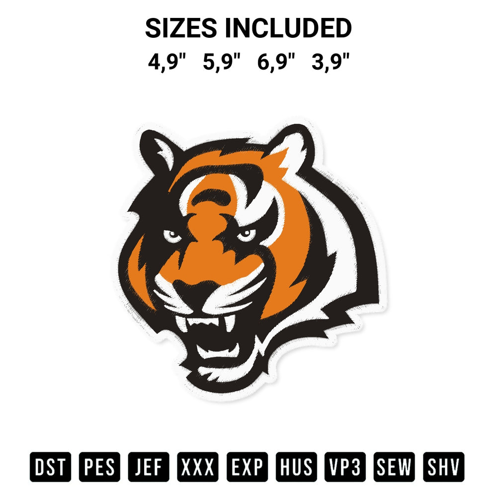 Stitch like a pro with the Cincinnati Bengals Fnl Logo Embroidery Design embroidery pattern from Designspacks.com. High-quality digital machine embroidery file. Available sizes: 4,9", 5,9", 6,9", 3,9".