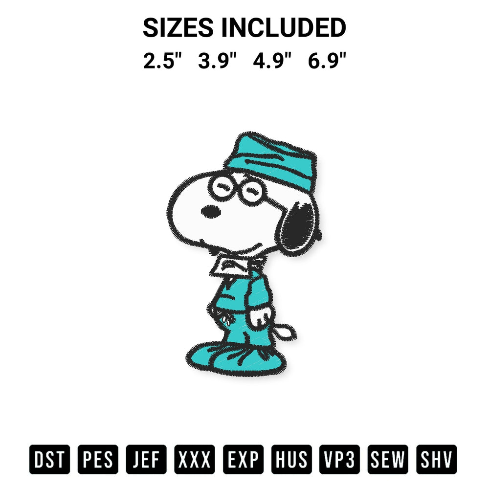 Download the Peanuts Snoopy Nurse Embroidery Design machine embroidery design exclusively at Designspacks.com. Premium digitized pattern for apparel and DIY crafts. Available sizes: 2.5", 3.9", 4.9", 6.9".