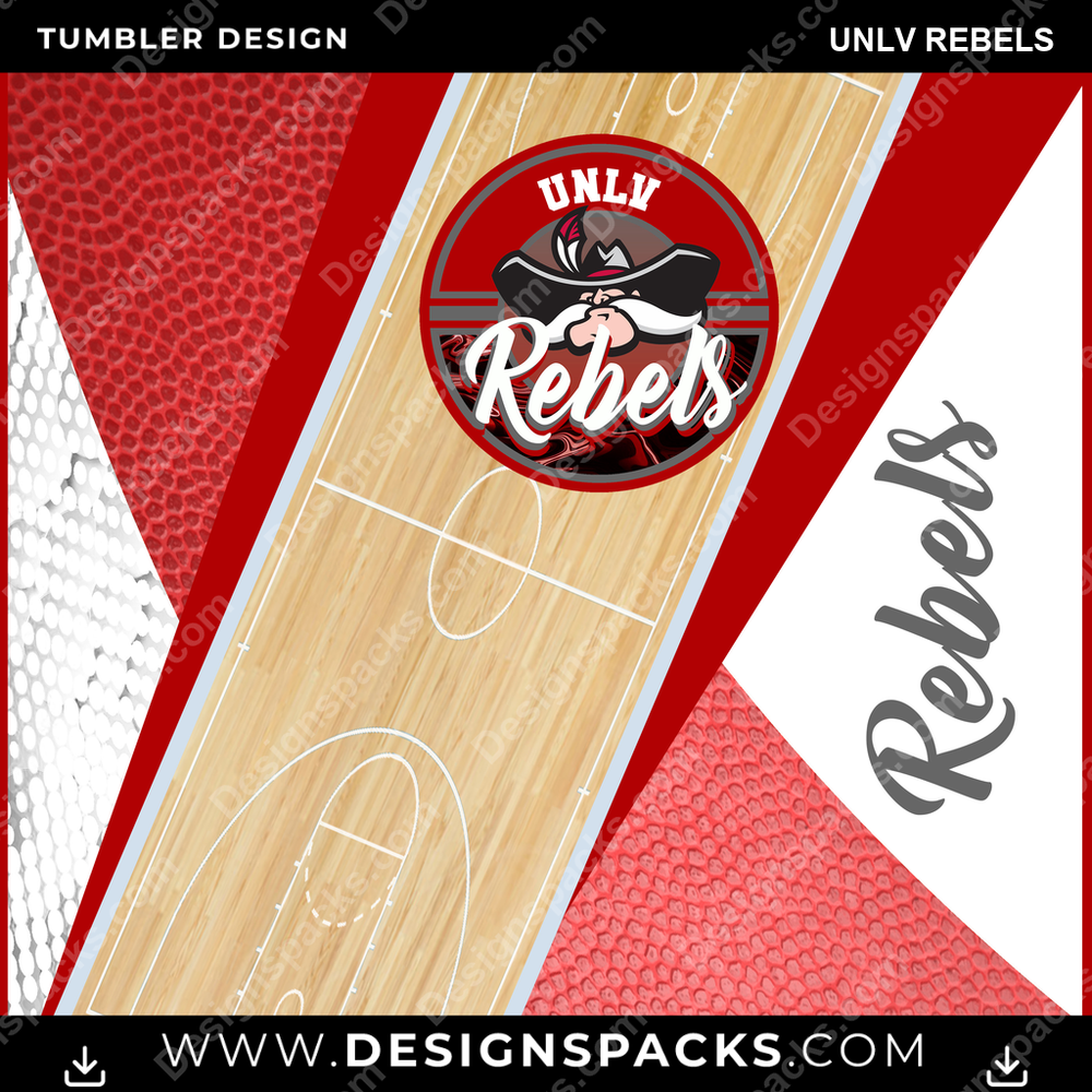 College Sport BB Court UNLV Rebels NCAA College Sport Tumbler Digital Wrap Design Download