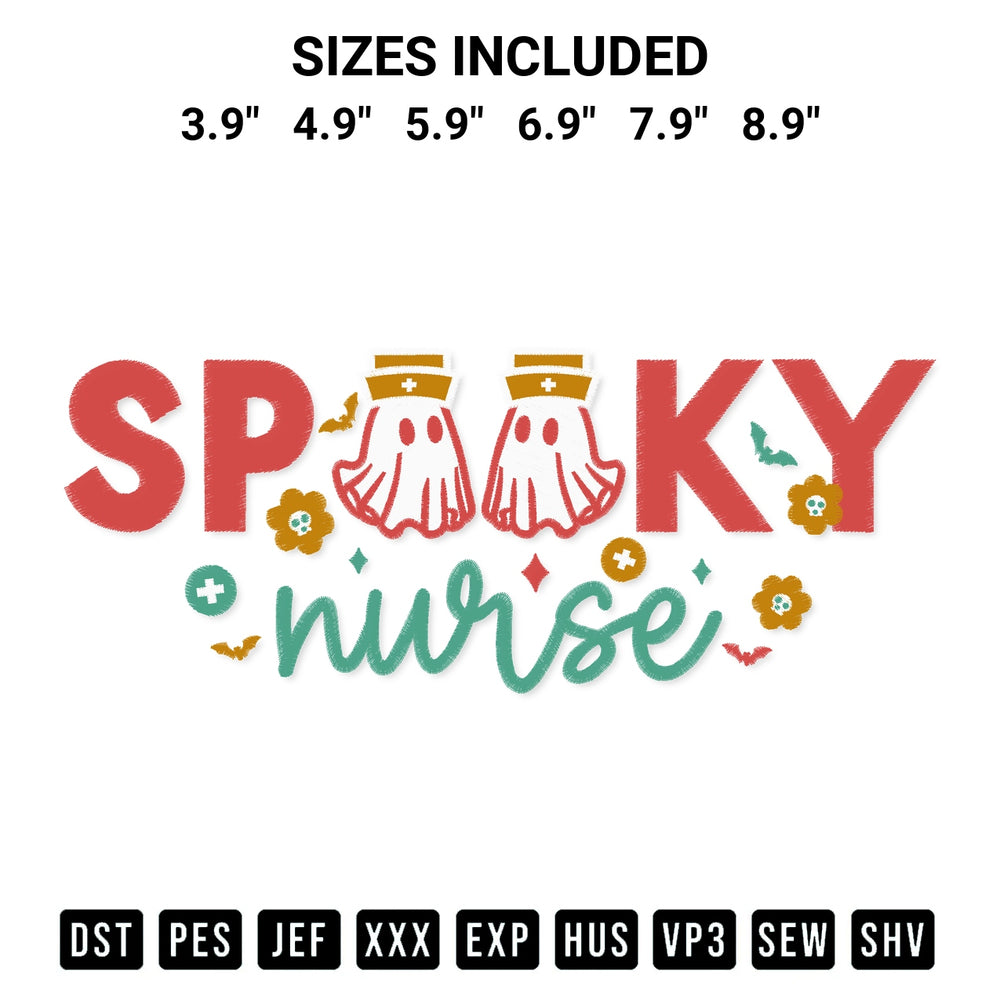 Add a unique touch to your apparel with the Spooky Nurse Embroidery Design embroidery file. Premium instant download available now on Designspacks.com. Available sizes: 3.9", 4.9", 5.9", 6.9", 7.9", 8.9".