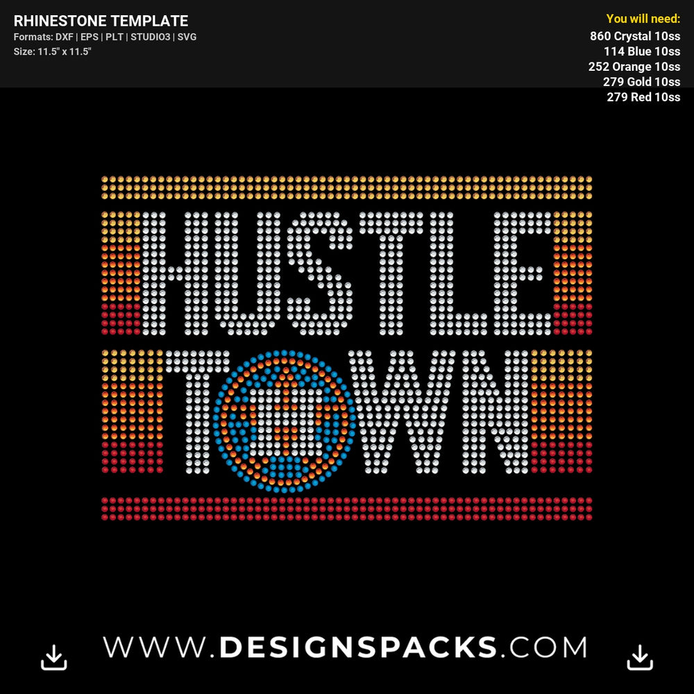Hustle Town Astros Rhinestone Digital Template