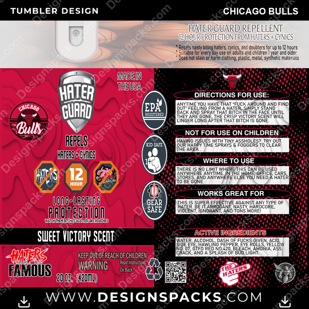 Basketball Hater Guard Chicago Bulls NBA Basketball Tumbler Digital Wrap Design Download