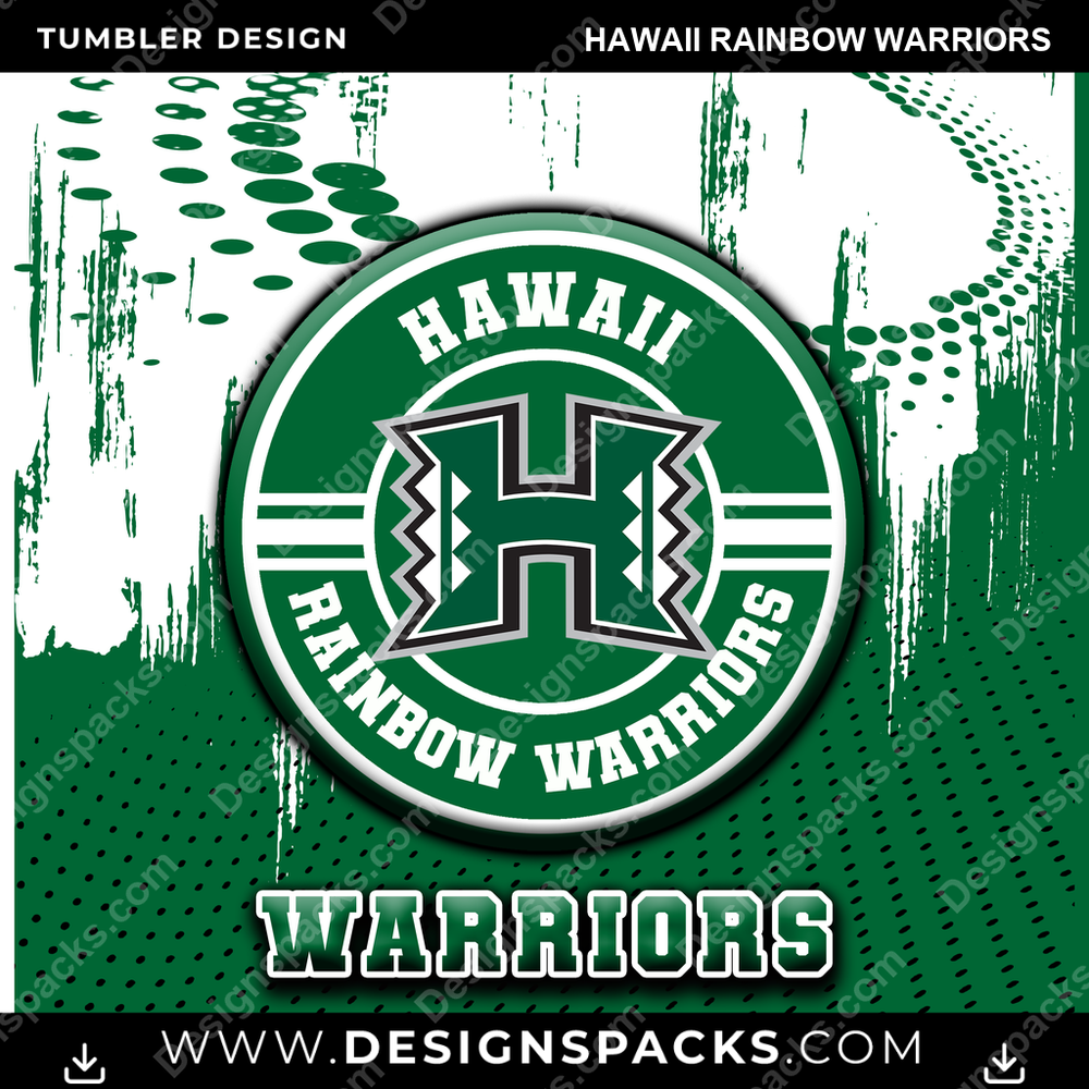 College Sport Dot Logo Hawaii Rainbow Warriors NCAA College Sport Tumbler Digital Wrap Design Download