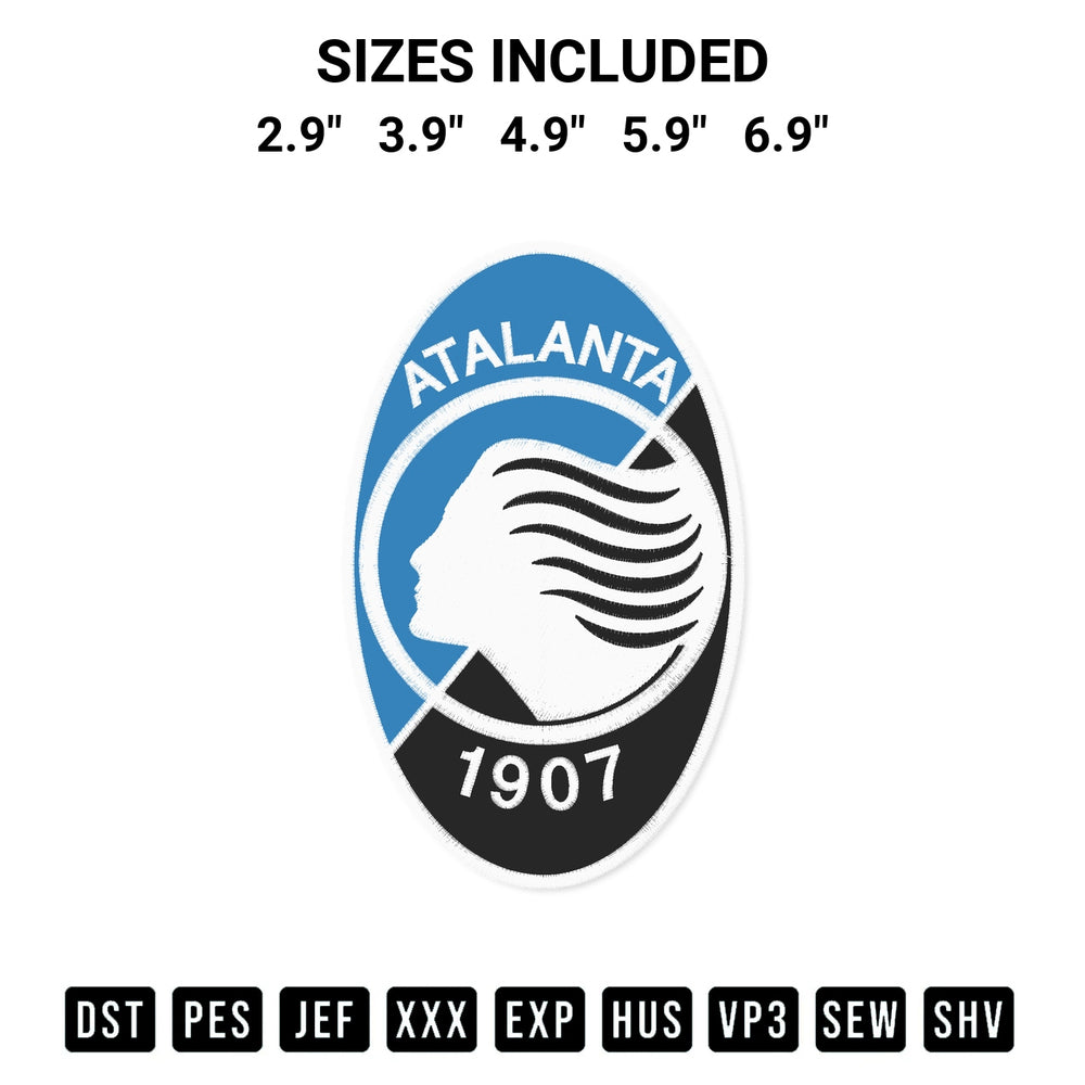 Download the Fc Atalanta Bc Logo Embroidery Design machine embroidery design exclusively at Designspacks.com. Premium digitized pattern for apparel and DIY crafts. Available sizes: 2.9", 3.9", 4.9", 5.9", 6.9".