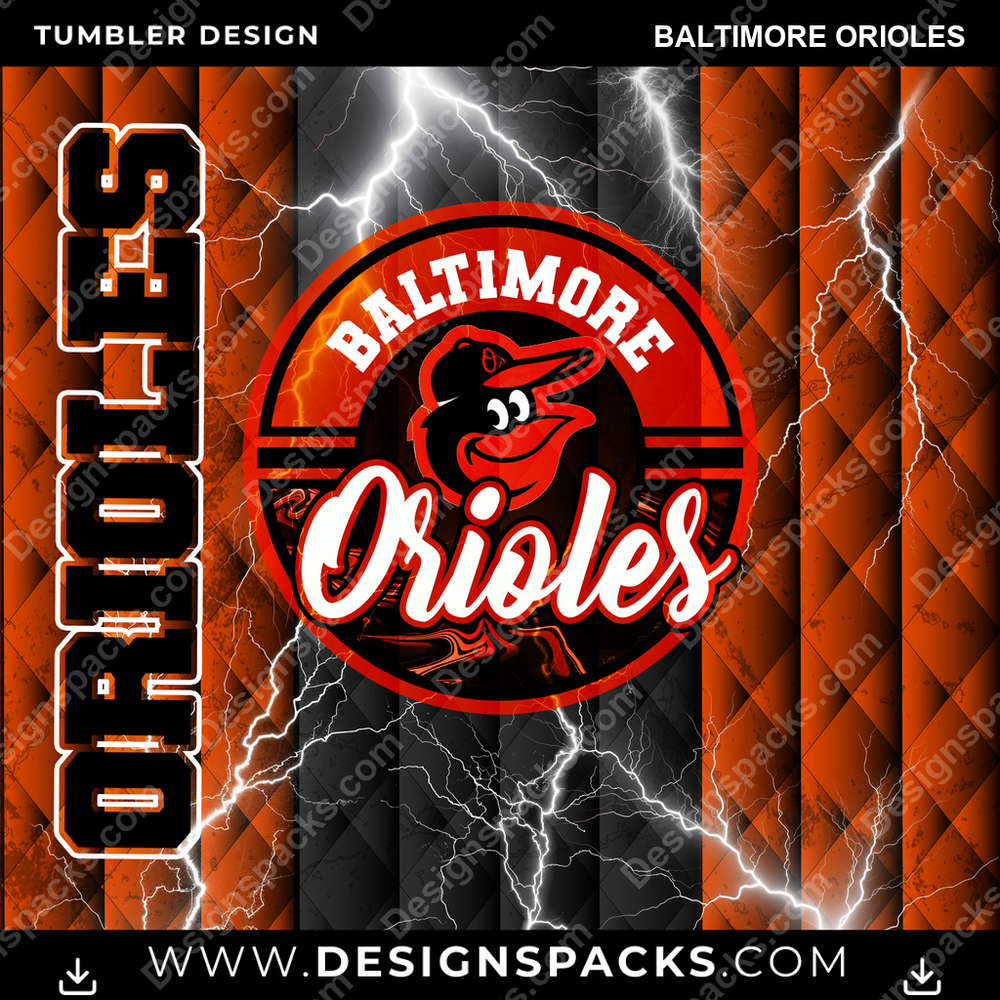 Baseball Diamond Baltimore Orioles Tumbler Digital Wrap Design