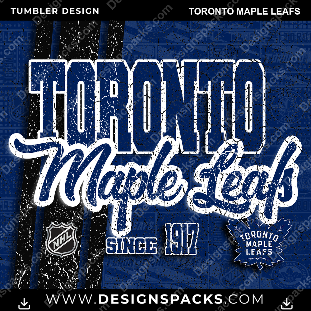 Hockey Grunge Toronto Maple Leafs Tumbler Digital Wrap Design