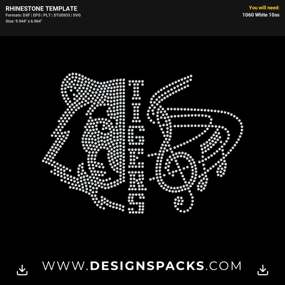 Tigers Music Band Rhinestone Digital Template