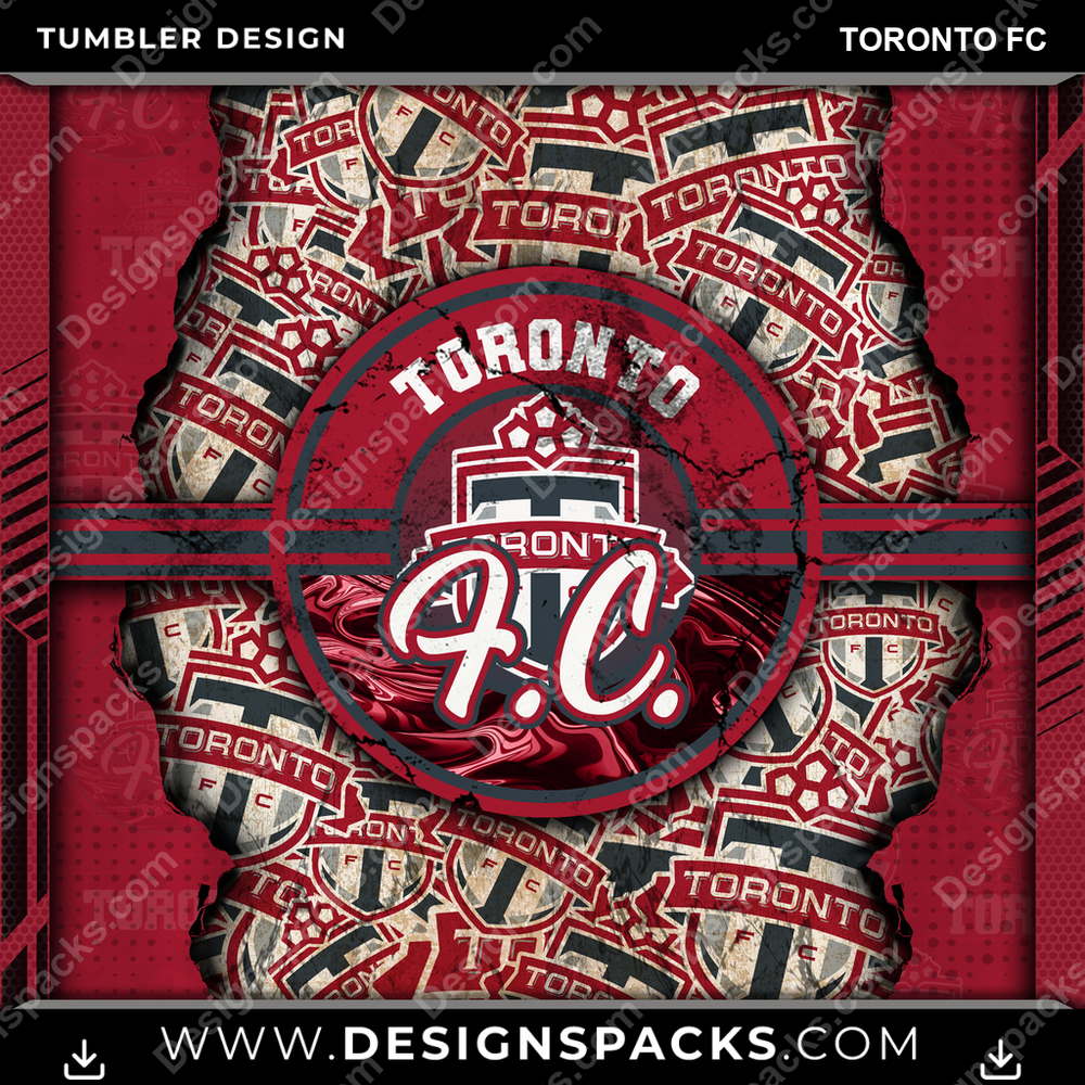 Soccer Ripped Toronto FC Tumbler Digital Wrap Design