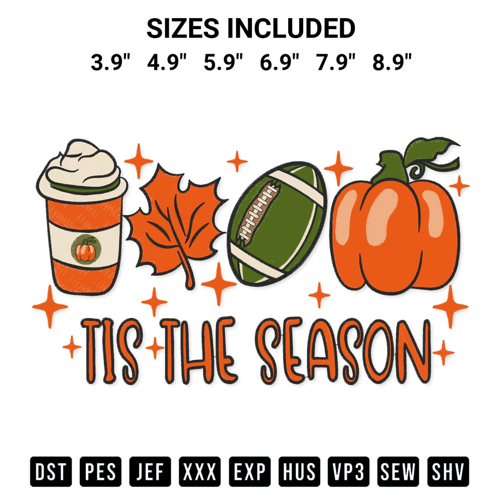 Get the Tis The Season Embroidery Design embroidery design for your custom crafts! Premium digitized files available for instant download at Designspacks.com. Available sizes: 3.9", 4.9", 5.9", 6.9", 7.9", 8.9".