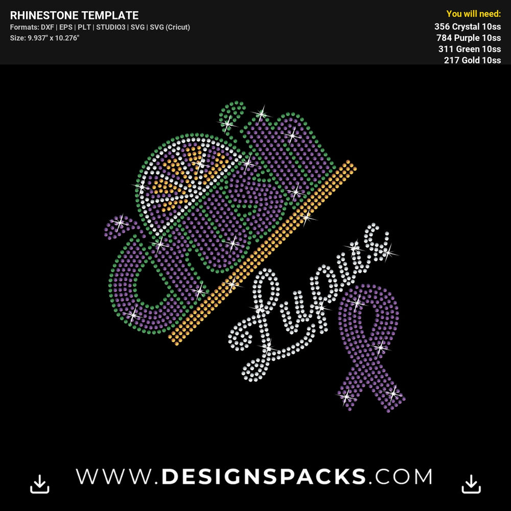 Crush Lupus Rhinestone Digital Template