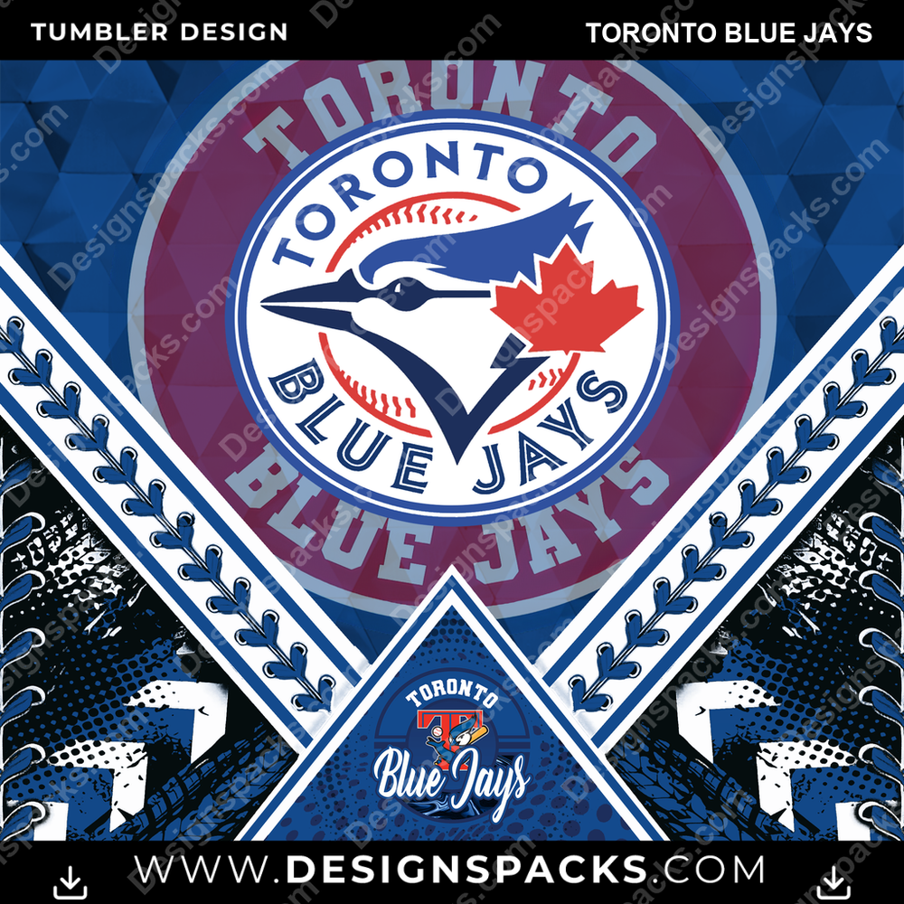 Baseball Diamond Toronto Blue Jays Tumbler Digital Wrap Design