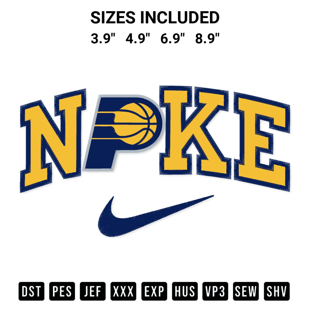 Looking for the perfect pattern? Download the Indiana Pacers X Nike Embroidery Design embroidery design today at Designspacks.com. Crisp, clean stitching guaranteed. Available sizes: 3.9", 4.9", 6.9", 8.9".