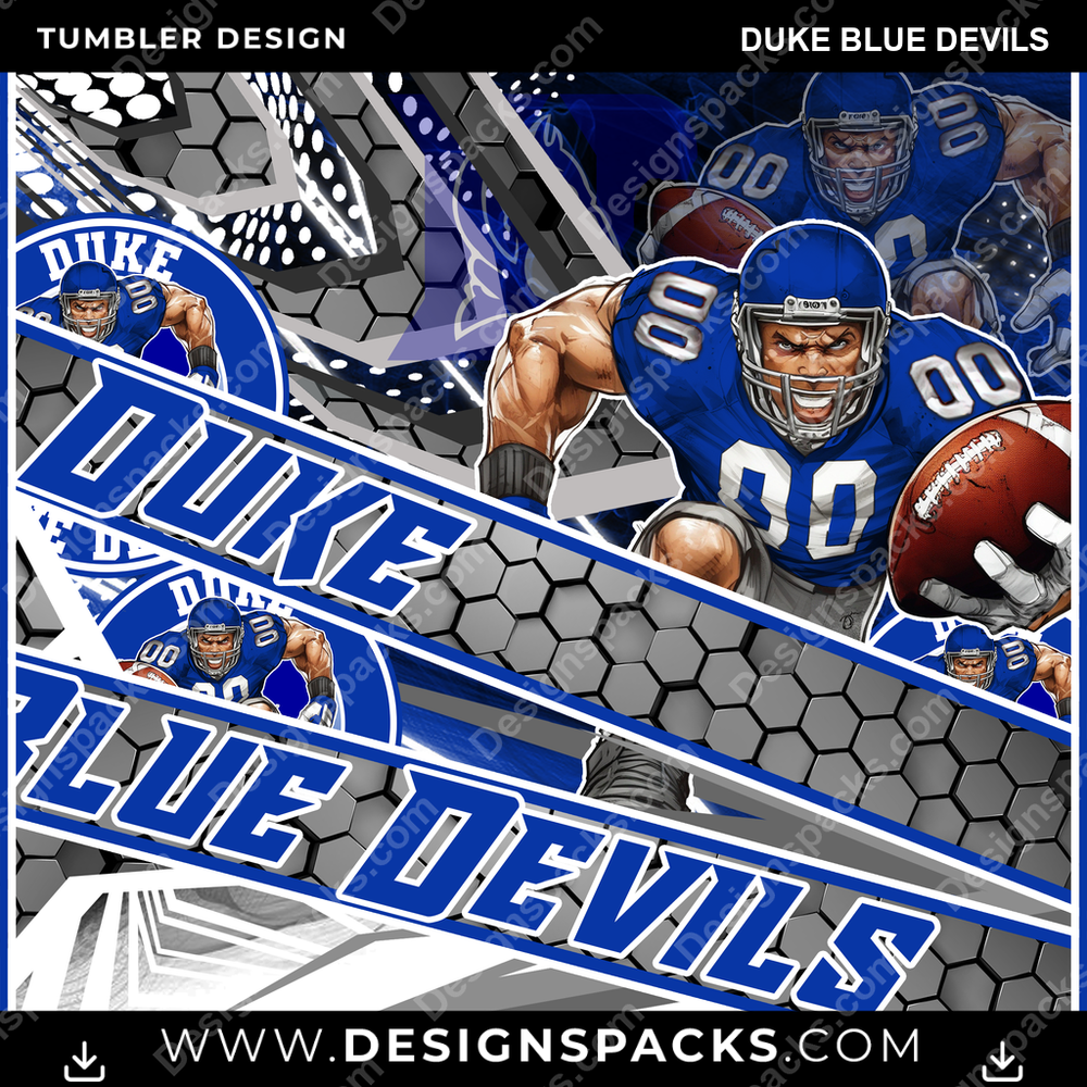 College Sport Fathead Duke Blue Devils Tumbler Digital Wrap Design