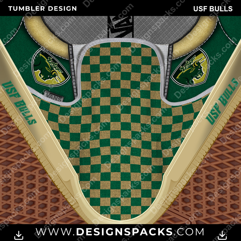 College Sport Vans Classic USF Bulls NCAA College Sport Tumbler Digital Wrap Design Download