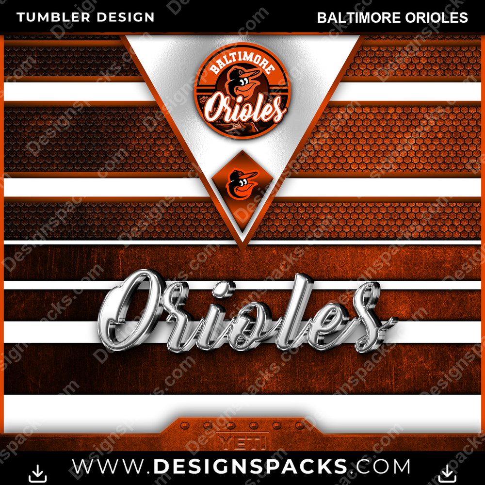 Baseball YETI Baltimore Orioles Tumbler Digital Wrap Design