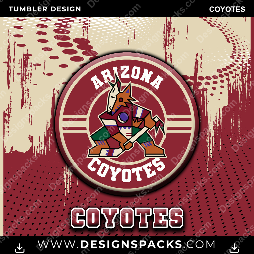 Ice Hockey Dot Logo Coyotes Tumbler Digital Wrap Design