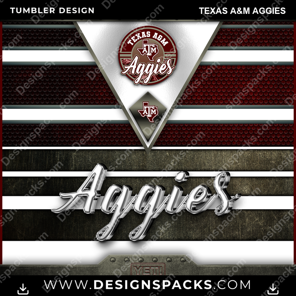 College Sport YETI Texas A&M Aggies Tumbler Digital Wrap Design
