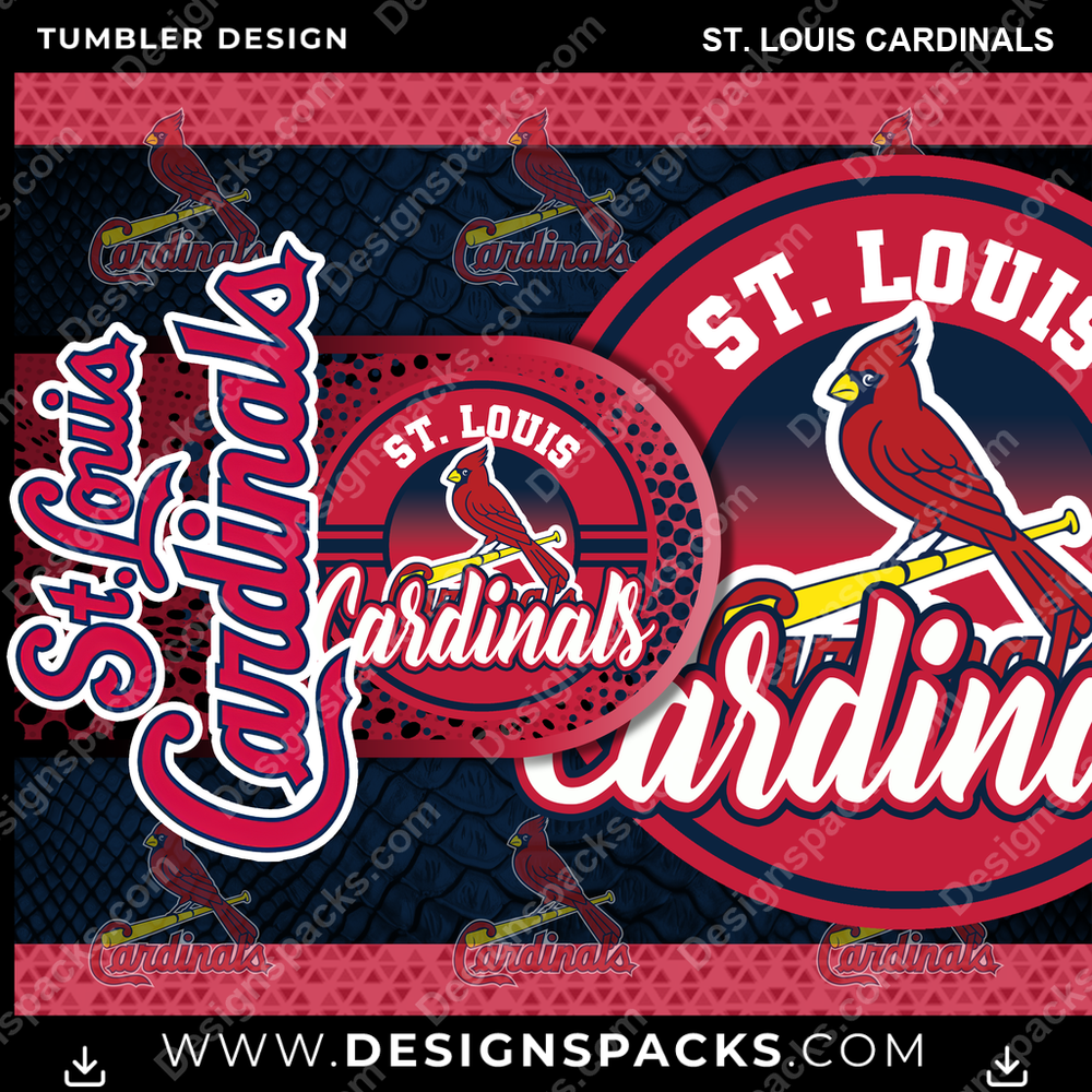 Baseball Hyper St. Louis Cardinals Tumbler Digital Wrap Design
