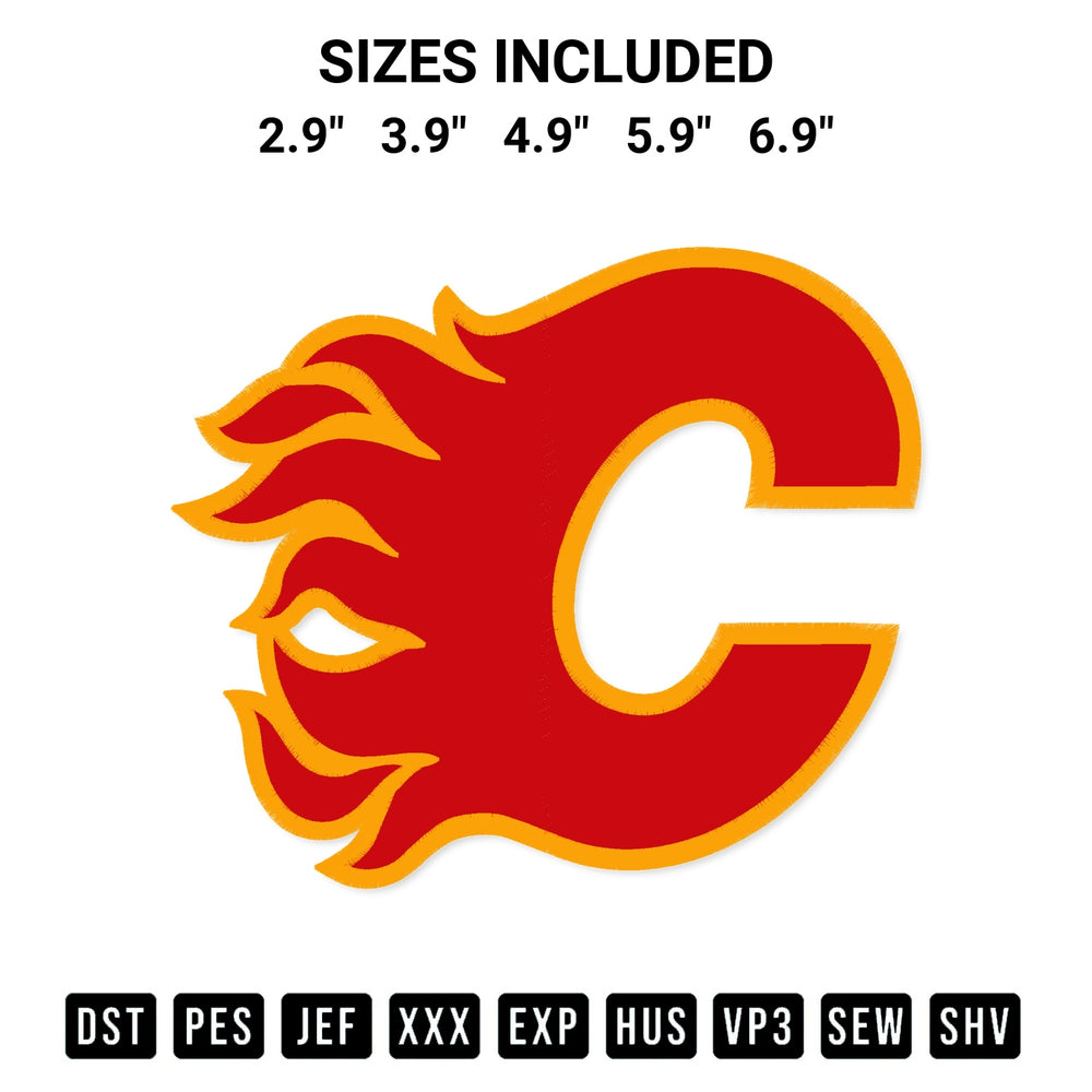 Get the Calgary Flames Logo Embroidery Design embroidery design for your custom crafts! Premium digitized files available for instant download at Designspacks.com. Available sizes: 2.9", 3.9", 4.9", 5.9", 6.9".