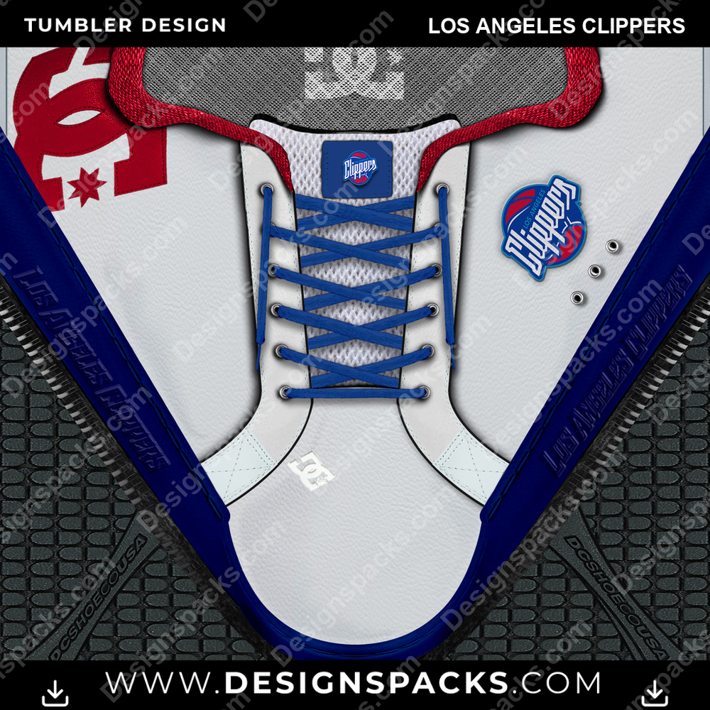 Basketball DC Sneaker Los Angeles Clippers NBA Basketball Tumbler Digital Wrap Design Download