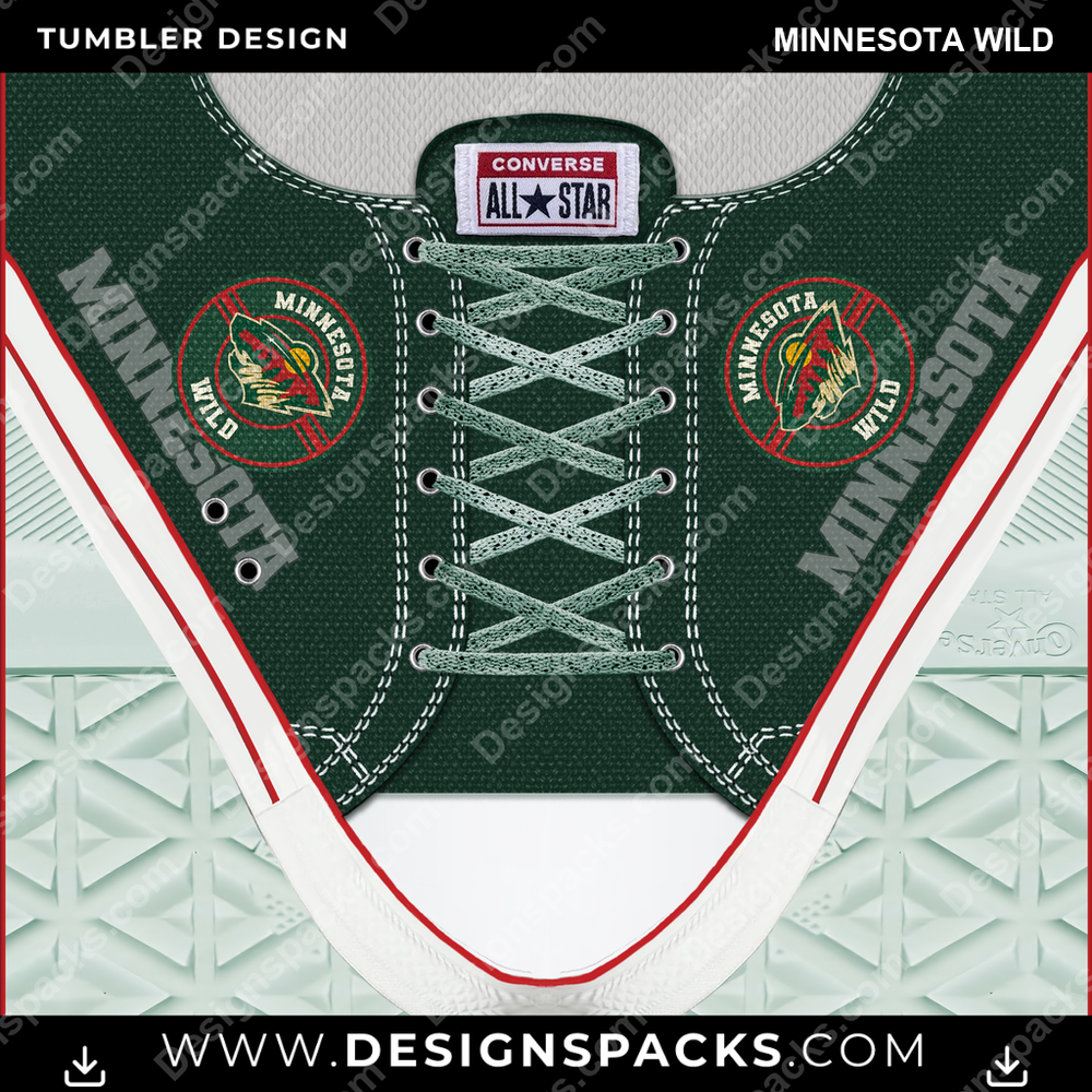 Ice Hockey Converse Minnesota Wild NHL Hockey Tumbler Digital Wrap Design Download