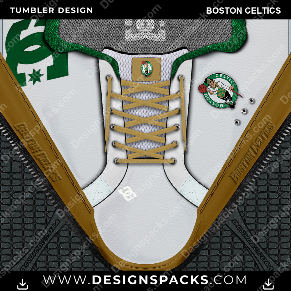 Basketball DC Sneaker Boston Celtics Tumbler Digital Wrap Design