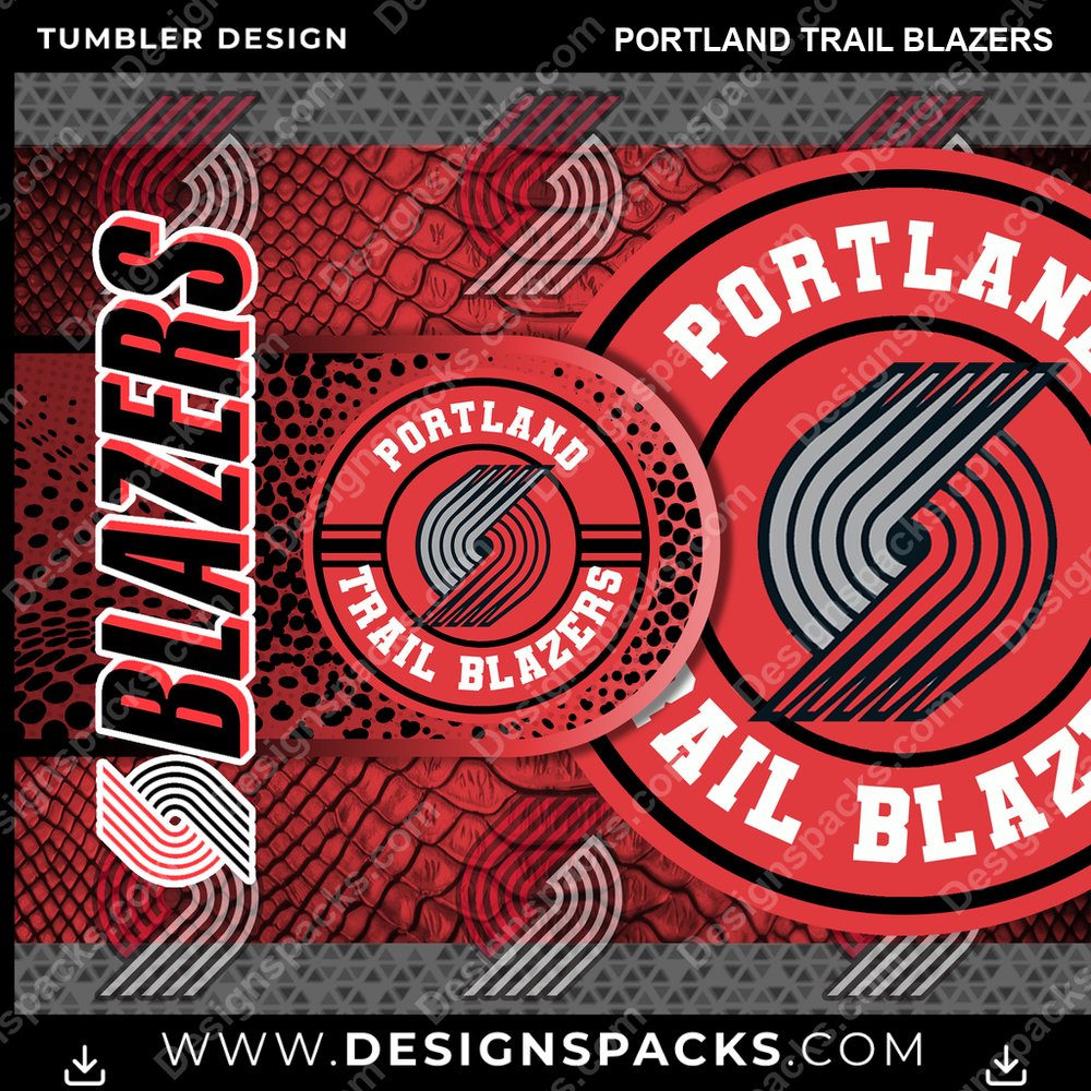 Basketball Hyper Portland Trail Blazers Tumbler Digital Wrap Design