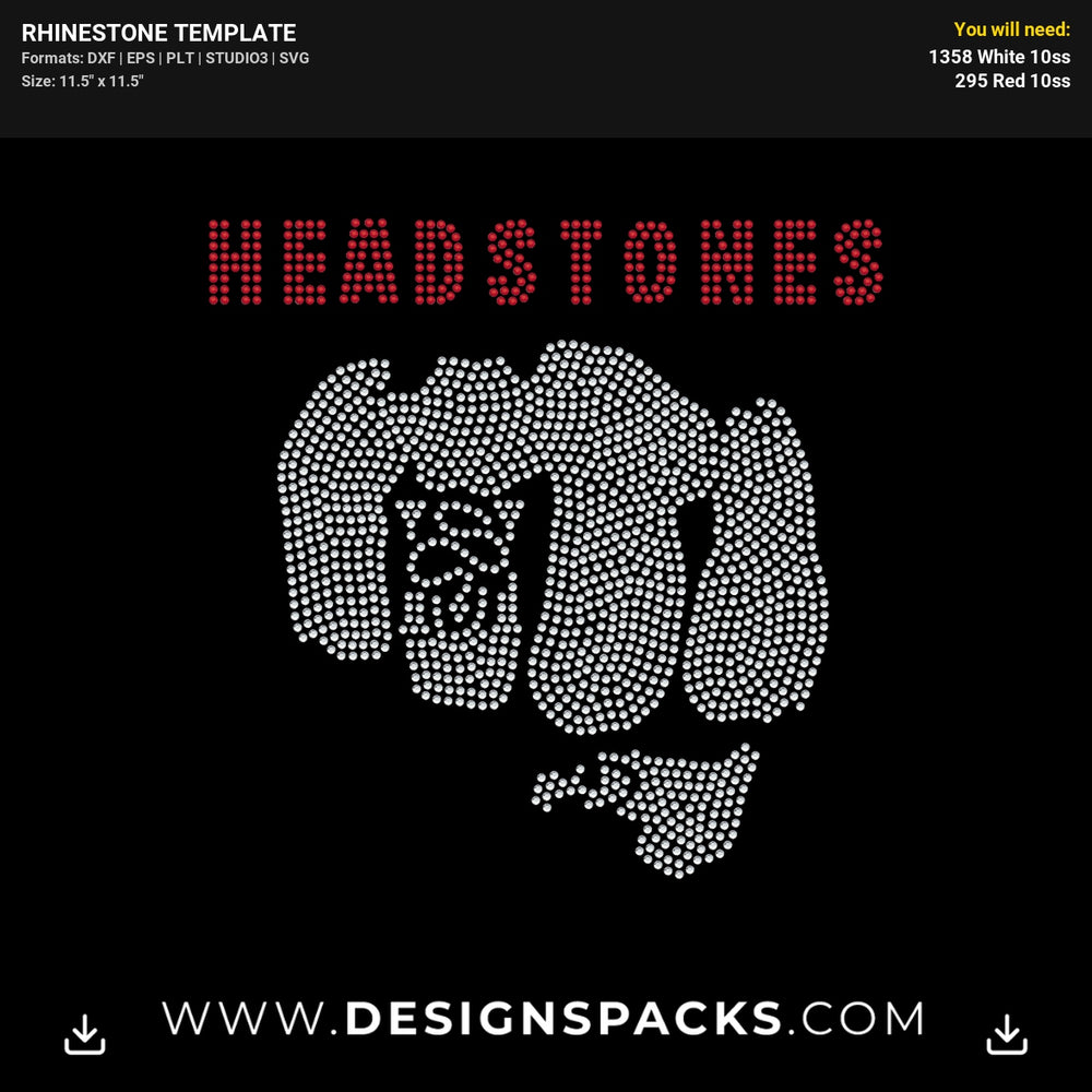 Hugh Dillon Headstones Band Rhinestone Digital Template