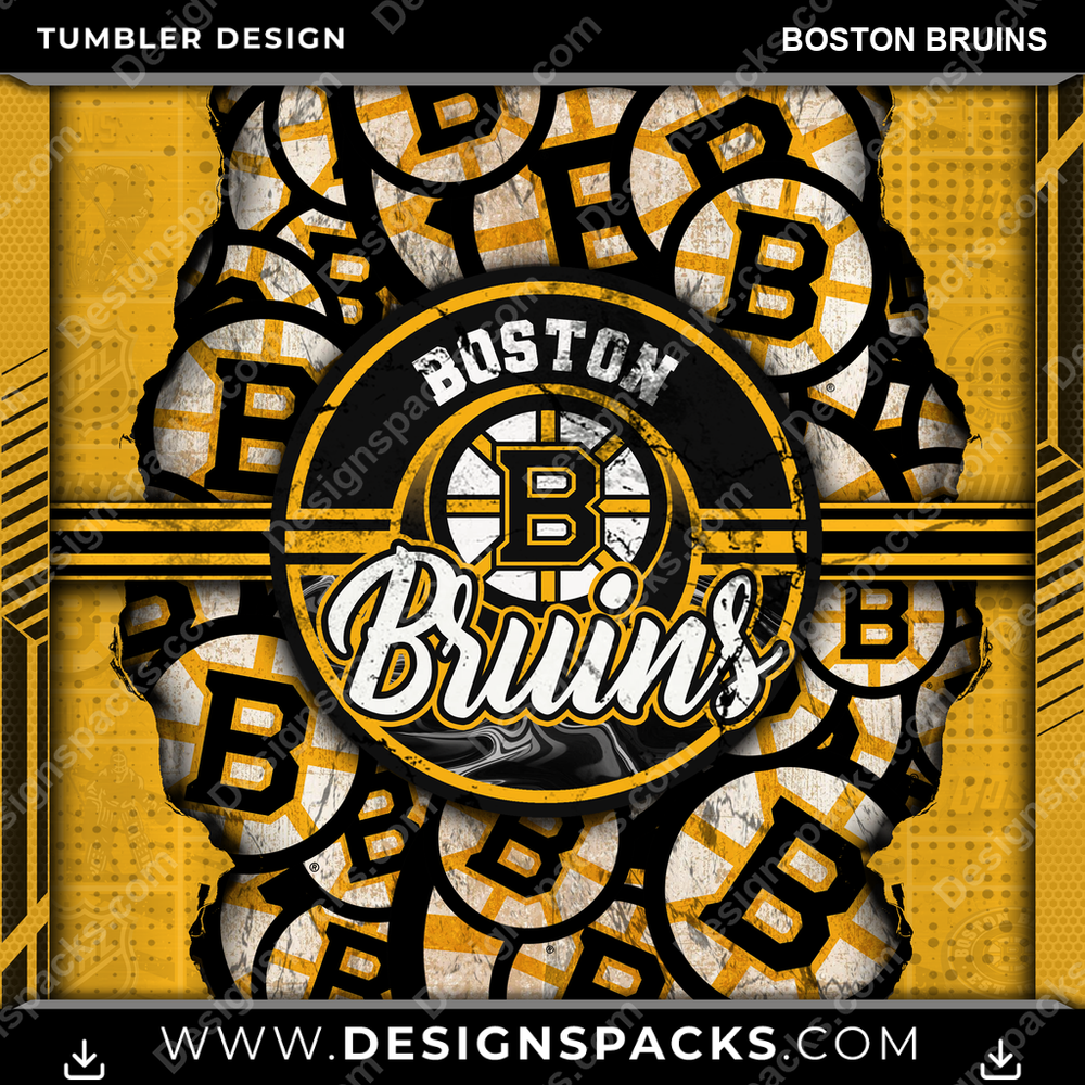 Hockey Ripped Boston Bruins Tumbler Digital Wrap Design