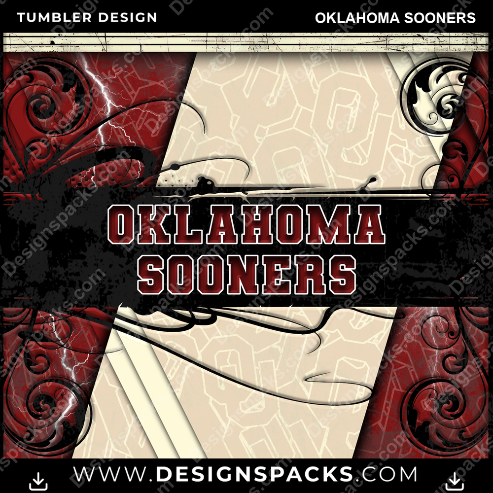College Sport Elegant Oklahoma Sooners NCAA College Sport Tumbler Digital Wrap Design Download