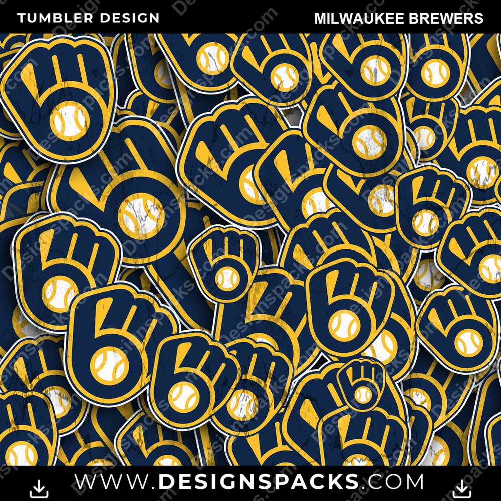Baseball Logo BG Milwaukee Brewers Tumbler Digital Wrap Design